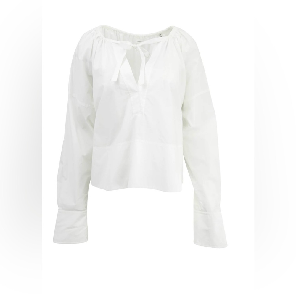 A.L.C. White Blouse with Tie Neck